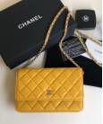 Сумка Ch*nel WOC Wallet On Chain Caviar Yellow